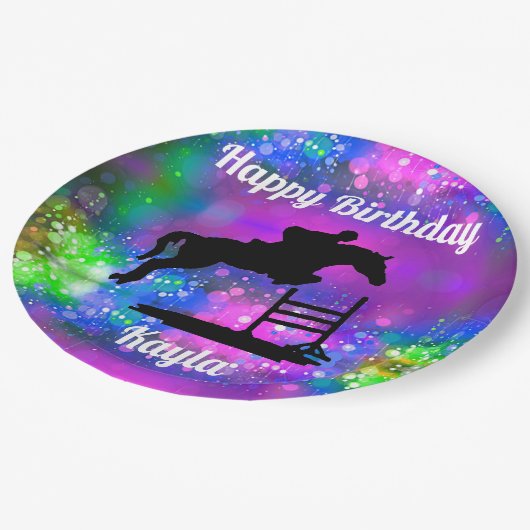 ハッピーバースデーホースハンタージャンパーエクストリアン ペーパープレート (アングル)