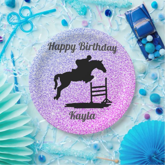 ハッピーバースデーホースハンタージャンパーエクストリアン ペーパープレート (パーティー)