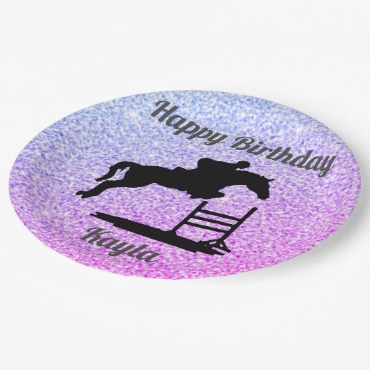 ハッピーバースデーホースハンタージャンパーエクストリアン ペーパープレート (アングル)