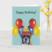ハッピーバースデーボクサーあいさつカード カード (黄色い花)