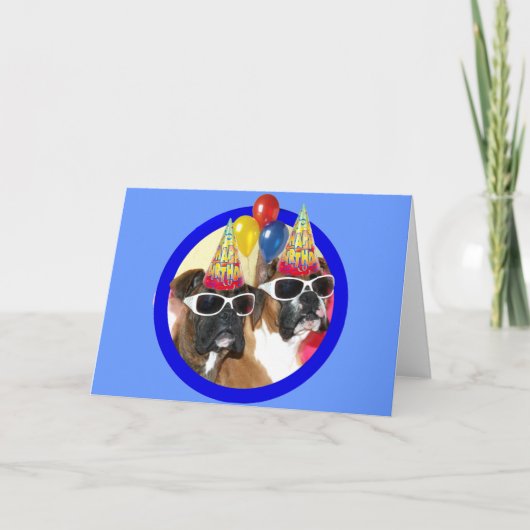 ハッピーバースデーボクサーのグリーティングカード カード (正面)