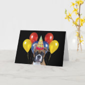 ハッピーバースデーボクサーのグリーティングカード カード (黄色い花)