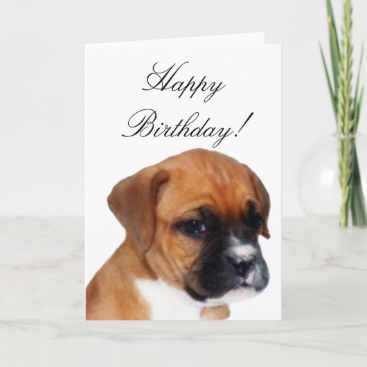 ハッピーバースデーボクサーのパピースグリーティングカード カード (正面)