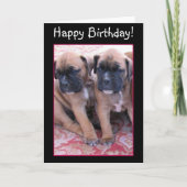 ハッピーバースデーボクサーの子犬のグリーティングカード カード (正面)