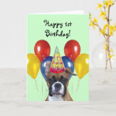 ハッピーバースデーボクサー用挨拶状 カード (黄色い花)