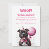 ハッピーバースデーボクサー(ピンクバルーン付きカスタム) 招待状 (正面)