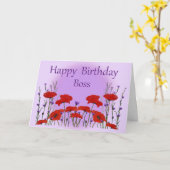 ハッピーバースデーボスグループとポピー カード (黄色い花)