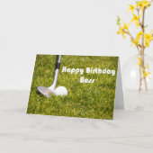 ハッピーバースデーボスサンドウェッジ及びゴルフボール カード (黄色い花)