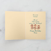 ハッピーバースデーボスサーカスモンキーおもしろい カード (内部)