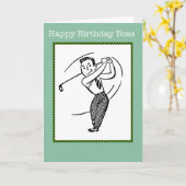 ハッピーバースデーボス紳士ゴルファーカード カード (黄色い花)