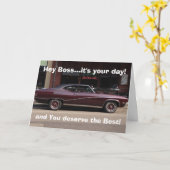 ハッピーバースデーボス-この車みたいに年をとった!! カード (黄色い花)