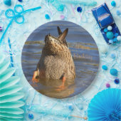 ハッピーバースデーボトムズアップダック ペーパープレート (パーティー)