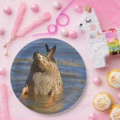 ハッピーバースデーボトムズアップダック ペーパープレート (パーティー)