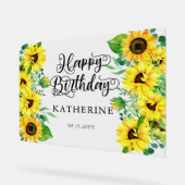 ハッピーバースデーボホサンフラワーズ |ユーカリパーティー アクリルサイン (傾斜)