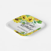 ハッピーバースデーボホサンフラワーズ |ユーカリ ペーパープレート (傾斜あり)