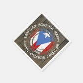 ハッピーバースデーボリグアテーマオン素朴ウッド スタンダードカクテルナプキン (角)