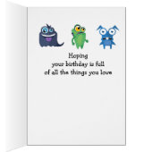 ハッピーバースデーボーイガールおもしろいモンスターアニメ (内側 (右))