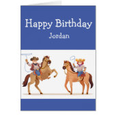 ハッピーバースデーボーイガールラブカウボーイズ女性のカーボーイ (正面)