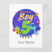 ハッピーバースデーボーイ第5期誕生日恐竜 シーズンポストカード (正面)