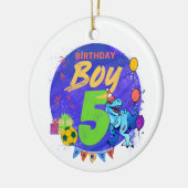ハッピーバースデーボーイ第5期誕生日恐竜 セラミックオーナメント (左)
