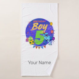 ハッピーバースデーボーイ第5期誕生日恐竜 バスタオル