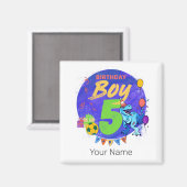 ハッピーバースデーボーイ第5期誕生日恐竜 マグネット (正面/裏面)