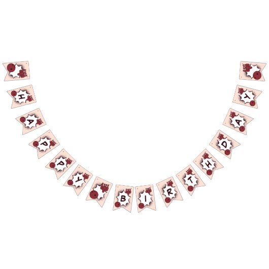 ハッピーバースデーボーリングパーティー バンティングフラッグ (全)