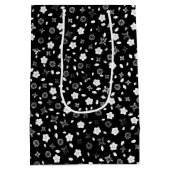 ハッピーバースデーポシープリントとジッパー ミディアムペーパーバッグ (裏面)