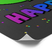 ハッピーバースデーポスターレインボーバルーン ポスター (角)