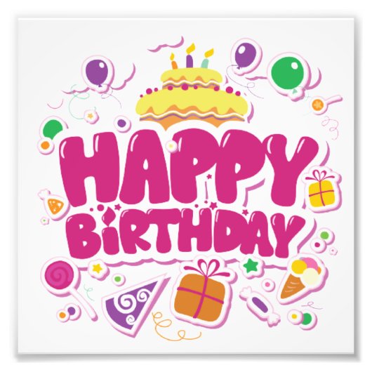 ハッピーバースデーポスター フォトプリント            (正面)