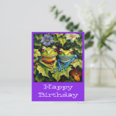 ハッピーバースデーポストカードかわいいカエル ポストカード (スタンド正面)