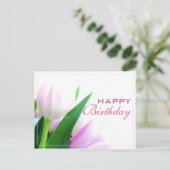 ハッピーバースデーポストカード（チューリップ付き） ポストカード (スタンド正面)