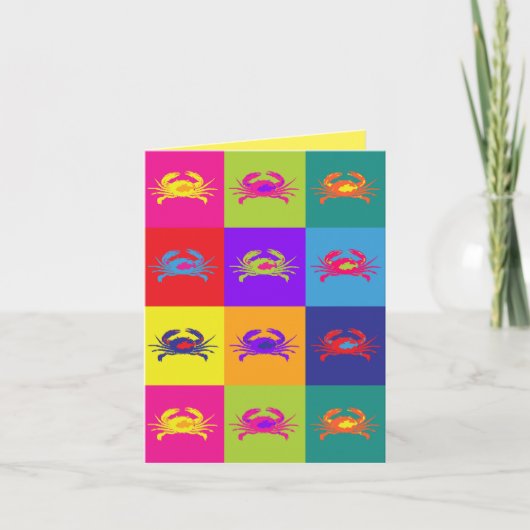 ハッピーバースデーポップ・アートのアートカニ数々のカ色 カード (正面)