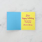 ハッピーバースデーポップ・アートのアートカニ数々のカ色 カード (内部)