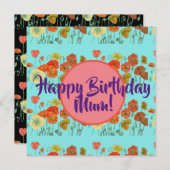 ハッピーバースデーポピーフローラレディースムームネームカード シーズンカード (正面/裏面)