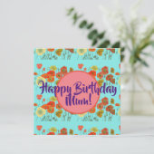 ハッピーバースデーポピーフローラレディースムームネームカード シーズンカード (スタンド正面)