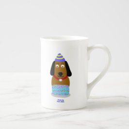 ハッピーバースデーポンプ骨中国マグカップ ボーンチャイナマグカップ