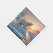 ハッピーバースデーポーラーベア スタンダードランチョンナプキン (角)