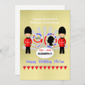 ハッピーバースデーマアムクイーンエリザベスII 90パーティー 招待状 (正面/裏面)