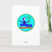 ハッピーバースデーマイアクエリウスフレンド〔占星術の〕十二宮図サイン カード (裏面)