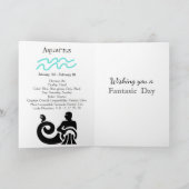 ハッピーバースデーマイアクエリウスフレンド〔占星術の〕十二宮図サイン カード (内部)