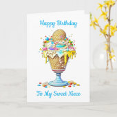 ハッピーバースデーマイスウィート姪 カード (黄色い花)