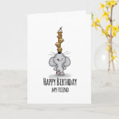 ハッピーバースデーマイフレンド – かわいい誕生日カード カード (黄色い花)