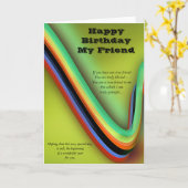 ハッピーバースデーマイフレンド カード (黄色い花)