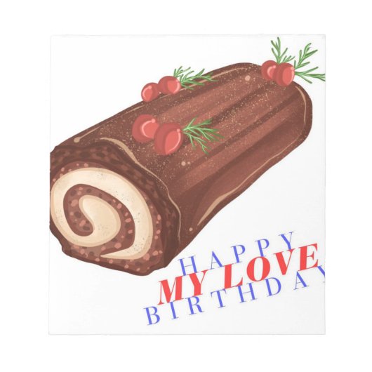 ハッピーバースデーマイラブ – メモスタイリッシュ帳 ノートパッド (正面)