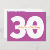 ハッピーバースデーマイルストーンはがき（紫） ポストカード (正面/裏面)