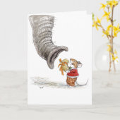 ハッピーバースデーマウスと象 カード (黄色い花)