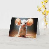 ハッピーバースデーマウス カード (黄色い花)