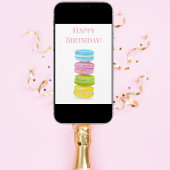 ハッピーバースデーマカロンカラーペンシルスケッチ カード