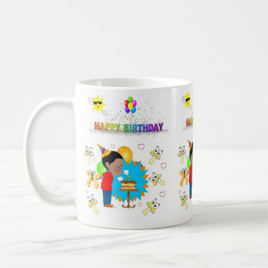 ハッピーバースデーマグアフリカンボイッシュルーム コーヒーマグカップ (左)